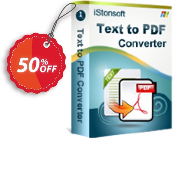 iStonsoft Text to PDF Converter Coupon, discount 60% off. Promotion: