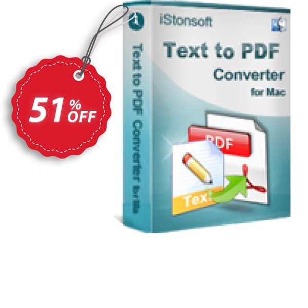 iStonsoft Text to PDF Converter for MAC Coupon, discount 60% off. Promotion: