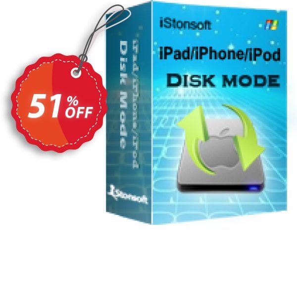 iStonsoft iPad/iPhone/iPod Disk Mode Coupon, discount 60% off. Promotion: