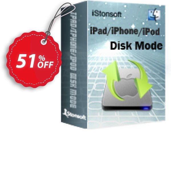 iStonsoft iPad/iPhone/iPod Disk Mode for MAC Coupon, discount 60% off. Promotion:
