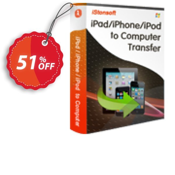 iStonsoft iPad/iPhone/iPod to Computer Transfer Coupon, discount 60% off. Promotion: 