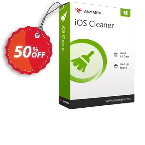 AnyMP4 iOS Cleaner Multi-User Plan Coupon, discount 50% OFF AnyMP4 iOS Cleaner 1 year License, verified. Promotion: Special offer code of AnyMP4 iOS Cleaner 1 year License, tested & approved