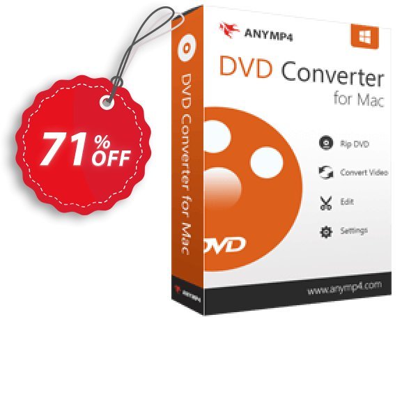 AnyMP4 DVD Converter for MAC Coupon, discount AnyMP4 coupon (33555). Promotion: 50% AnyMP4 promotion