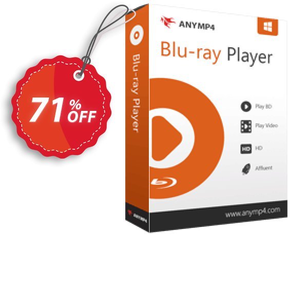 AnyMP4 Blu-ray Player, 1-year  Coupon, discount AnyMP4 coupon Blu-ray Player 1-year (33555). Promotion: 