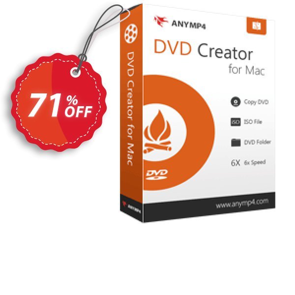 AnyMP4 DVD Creator for MAC Lifetime Coupon, discount AnyMP4 coupon (33555). Promotion: 