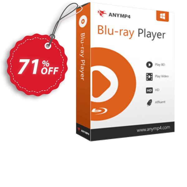 AnyMP4 Blu-ray Player Lifetime Coupon, discount AnyMP4 coupon Blu-ray Player (33555). Promotion: