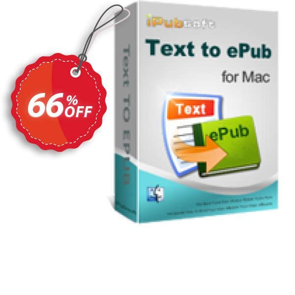 iPubsoft Text to ePub Converter for MAC Coupon, discount 65% disocunt. Promotion: 