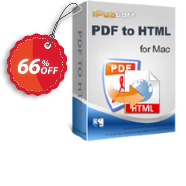 iPubsoft PDF to HTML Converter for MAC Coupon, discount 65% disocunt. Promotion: 