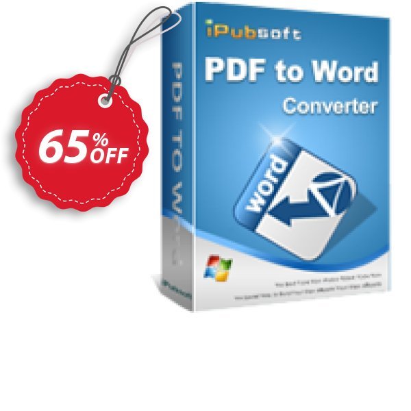 iPubsoft PDF to Word Converter Coupon, discount 65% disocunt. Promotion: 