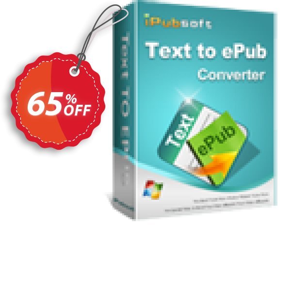 iPubsoft Text to ePub Converter Coupon, discount 65% disocunt. Promotion: 