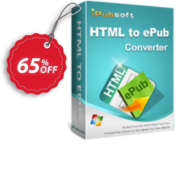 iPubsoft HTML to ePub Converter Coupon, discount 65% disocunt. Promotion: 