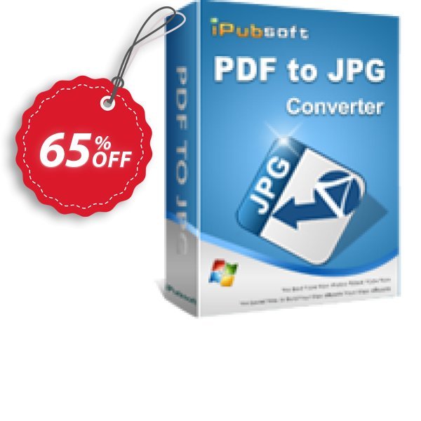 iPubsoft PDF to JPG Converter Coupon, discount 65% disocunt. Promotion: 