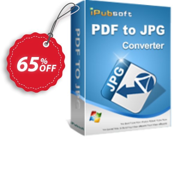 iPubsoft PDF to JPG Converter Coupon, discount 65% disocunt. Promotion: