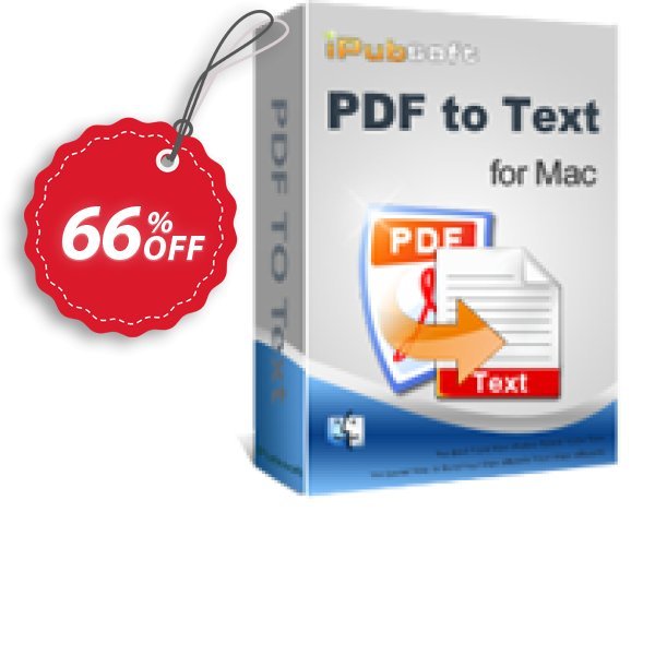 iPubsoft PDF to Text Converter for MAC Coupon, discount 65% disocunt. Promotion: 