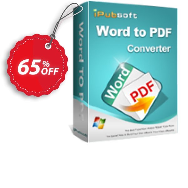 iPubsoft Word to PDF Converter Coupon, discount 65% disocunt. Promotion: 