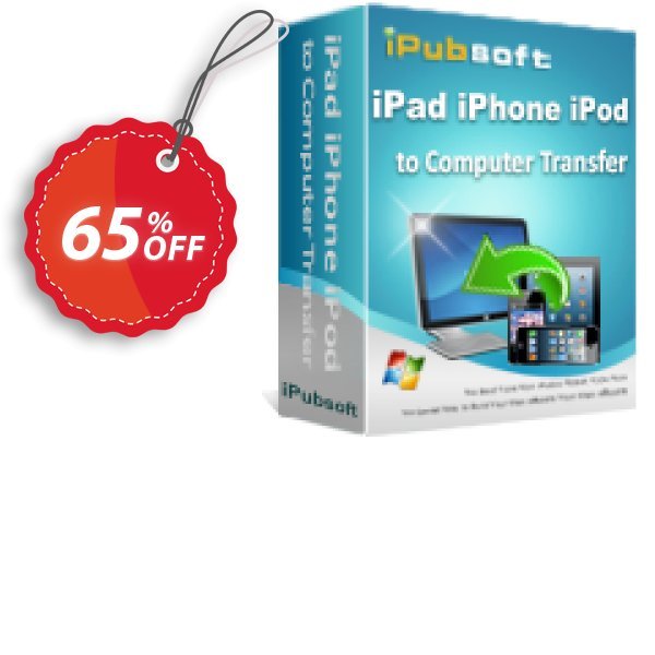 iPubsoft iPad iPhone iPod to Computer Transfer Coupon, discount 65% disocunt. Promotion: 
