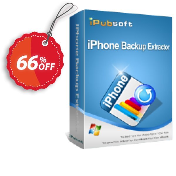 iPubsoft iPhone Backup Extractor Coupon, discount 65% disocunt. Promotion: 
