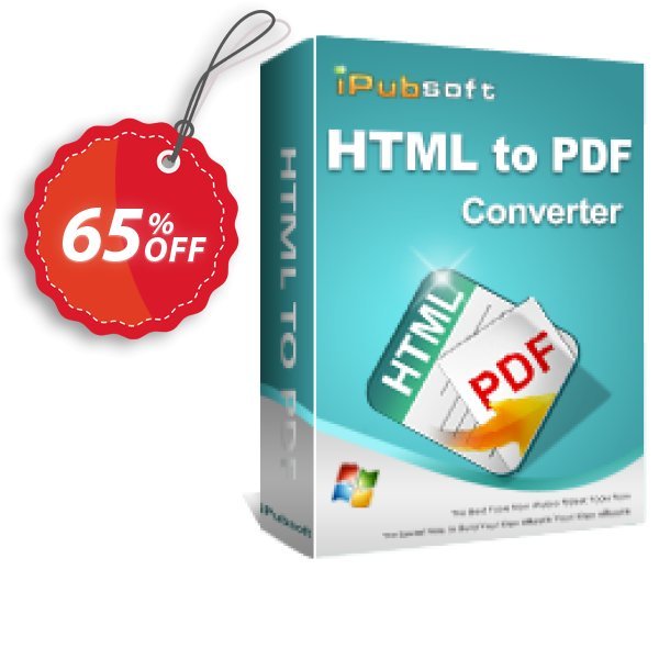 iPubsoft HTML to PDF Converter Coupon, discount 65% disocunt. Promotion: 