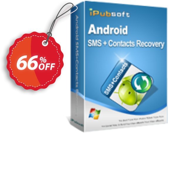 iPubsoft Android SMS+Contacts Recovery Coupon, discount 65% disocunt. Promotion: 