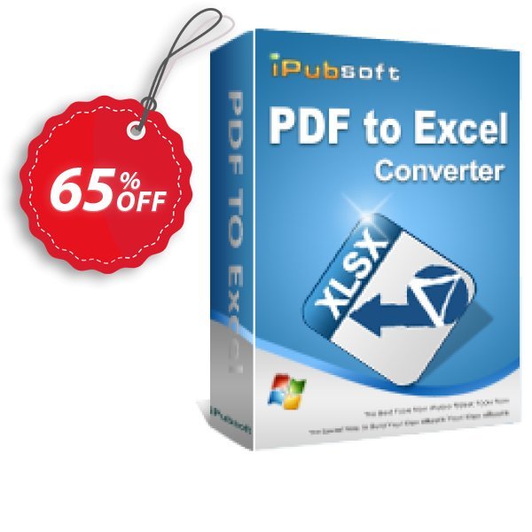 iPubsoft PDF to Excel Converter Coupon, discount 65% disocunt. Promotion: 