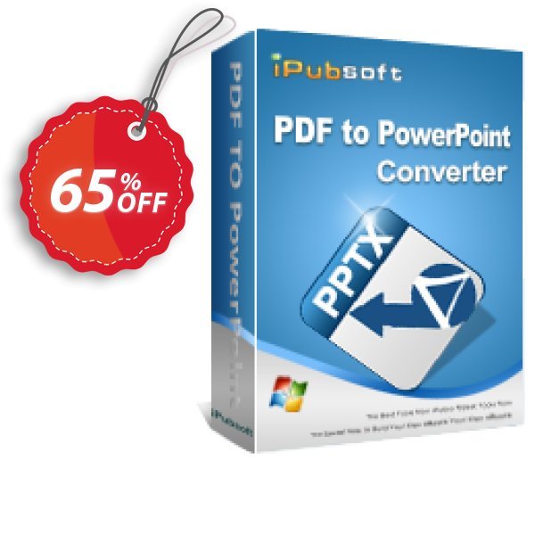 iPubsoft PDF to PowerPoint Converter Coupon, discount 65% disocunt. Promotion: 