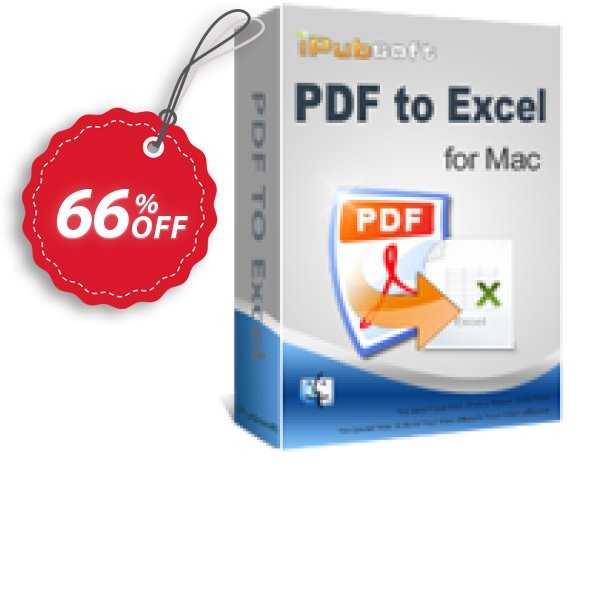 iPubsoft PDF to Excel Converter for MAC Coupon, discount 65% disocunt. Promotion: 