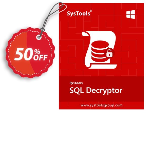 SysTools SQL Decryptor Coupon, discount SysTools Summer Sale. Promotion: 