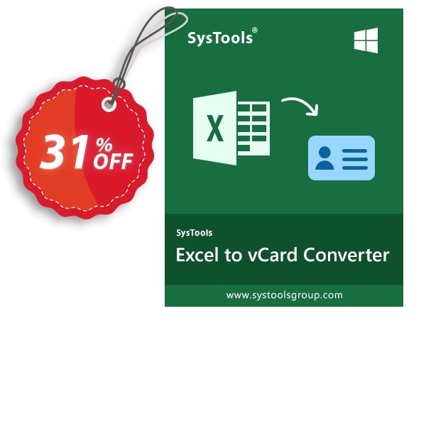 SysTools Excel CSV to vCard Coupon, discount SysTools Summer Sale. Promotion: 