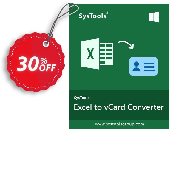 SysTools Excel CSV to vCard, Business Plan  Coupon, discount SysTools coupon 36906. Promotion: 