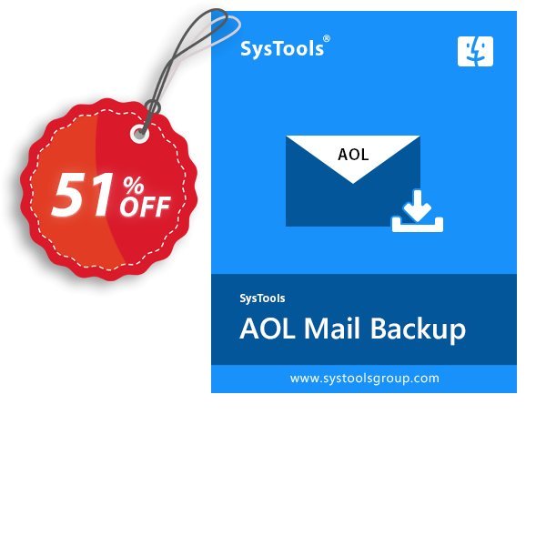 SysTools MAC AOL Backup Coupon, discount 50% OFF SysTools Mac AOL Backup, verified. Promotion: Awful sales code of SysTools Mac AOL Backup, tested & approved