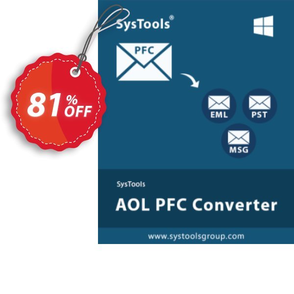 SysTools AOL PFC Converter Coupon, discount 80% OFF SysTools AOL PFC Converter, verified. Promotion: Awful sales code of SysTools AOL PFC Converter, tested & approved