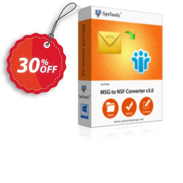SysTools MSG to NSF Converter Coupon, discount Celebrate this spring season with SysTools and grab the best offers. Get 25% Off on all Software. Promotion: big promotions code of SysTools MSG to NSF Converter 2024