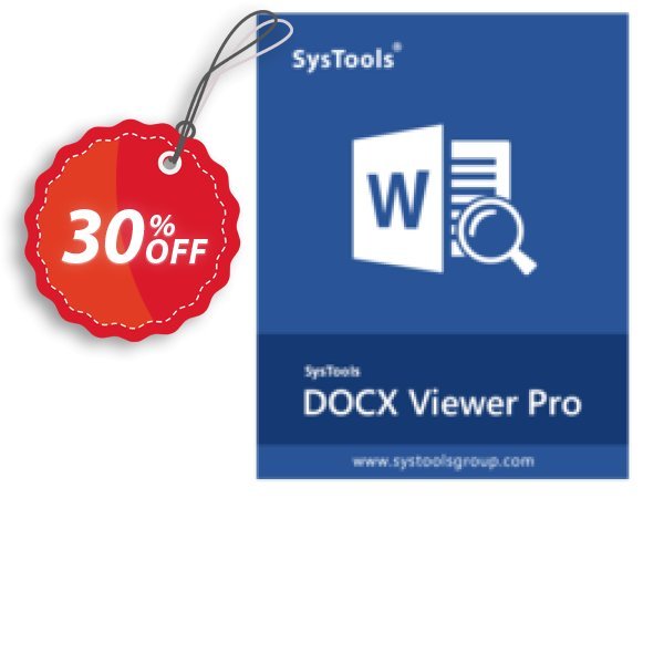 SysTools DOCX Viewer Pro Coupon, discount Celebrate this spring season with SysTools and grab the best offers. Get 25% Off on all Software. Promotion: imposing offer code of SysTools DOCX Viewer Pro 2024