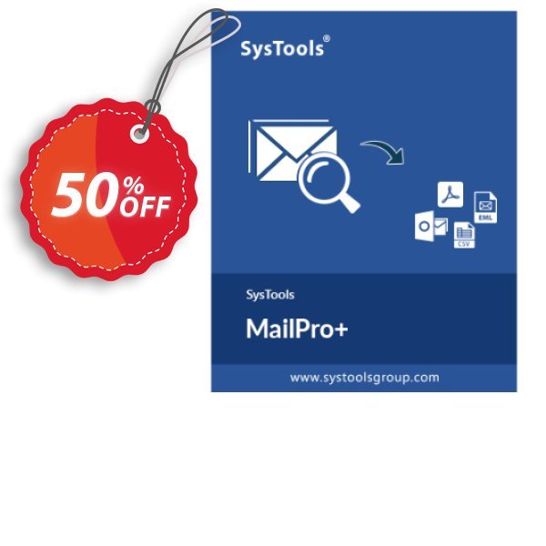 SysTools MailPro+ Coupon, discount 50% OFF SysTools MailPro+, verified. Promotion: Awful sales code of SysTools MailPro+, tested & approved