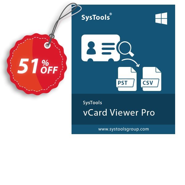 SysTools vCard Viewer Pro Coupon, discount Celebrate this spring season with SysTools and grab the best offers. Get 25% Off on all Software. Promotion: amazing sales code of SysTools vCard Viewer Pro 2024