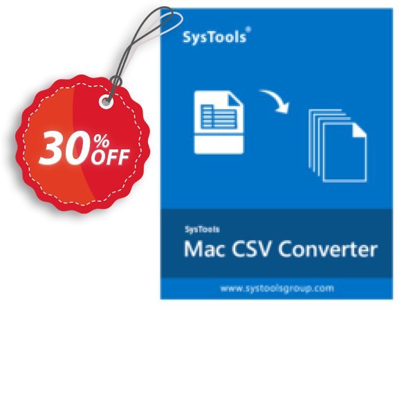 SysTools MAC CSV Converter Coupon, discount SysTools Summer Sale. Promotion: awful discount code of SysTools Mac CSV Converter 2024