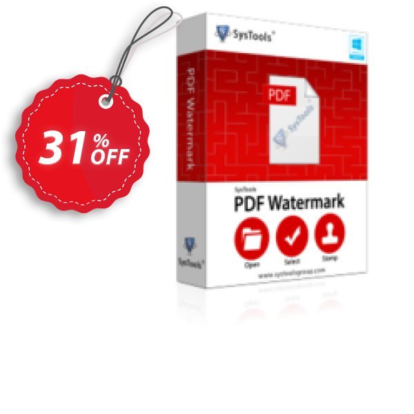 SysTools PDF Watermark, All Plan type Coupon, discount Celebrate this spring season with SysTools and grab the best offers. Get 25% Off on all Software. Promotion: Big offer code of SysTools PDF Watermark 2024