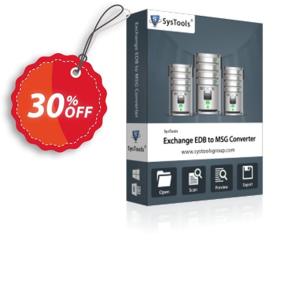 Exchange EDB to MSG Converter, Personal  Coupon, discount SysTools coupon 36906. Promotion: 