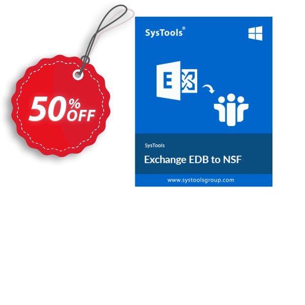 SysTools Exchange EDB to NSF Converter Coupon, discount Celebrate this spring season with SysTools and grab the best offers. Get 25% Off on all Software. Promotion: Awful sales code of SysTools Exchange EDB to NSF Converter, tested & approved