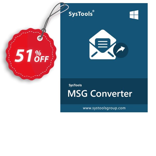 SysTools MSG to EML Converter Coupon, discount 50% OFF SysTools MSG to EML Converter, verified. Promotion: Awful sales code of SysTools MSG to EML Converter, tested & approved