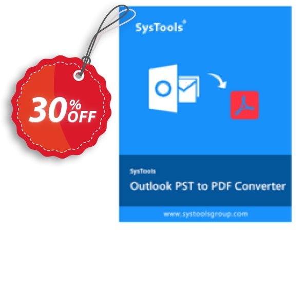 SysTools Outlook PST to PDF Converter Coupon, discount Celebrate this spring season with SysTools and grab the best offers. Get 25% Off on all Software. Promotion: Awful sales code of SysTools Outlook PST to PDF Converter, tested & approved