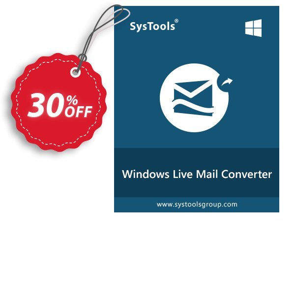 SysTools WINDOWS Live Mail Converter, Business  Coupon, discount 30% OFF SysTools Windows Live Mail Converter (Business), verified. Promotion: Awful sales code of SysTools Windows Live Mail Converter (Business), tested & approved