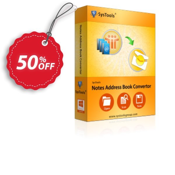 SysTools Notes Address Book Converter, Business  Coupon, discount SysTools coupon 36906. Promotion: 