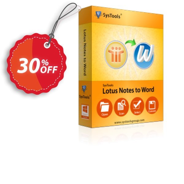 SysTools Lotus Notes to Word Coupon, discount SysTools Summer Sale. Promotion: 