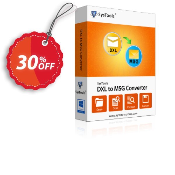 SysTools DXL to MSG Converter Coupon, discount SysTools Summer Sale. Promotion: 