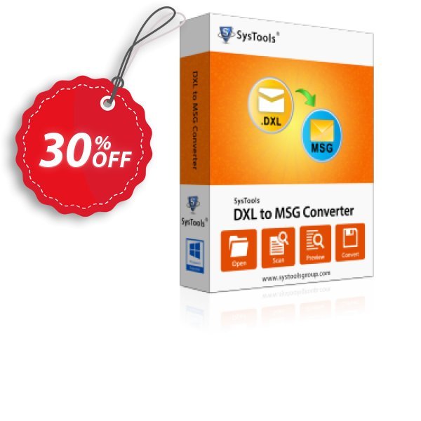 SysTools DXL to MSG Converter, Academic  Coupon, discount SysTools coupon 36906. Promotion: 