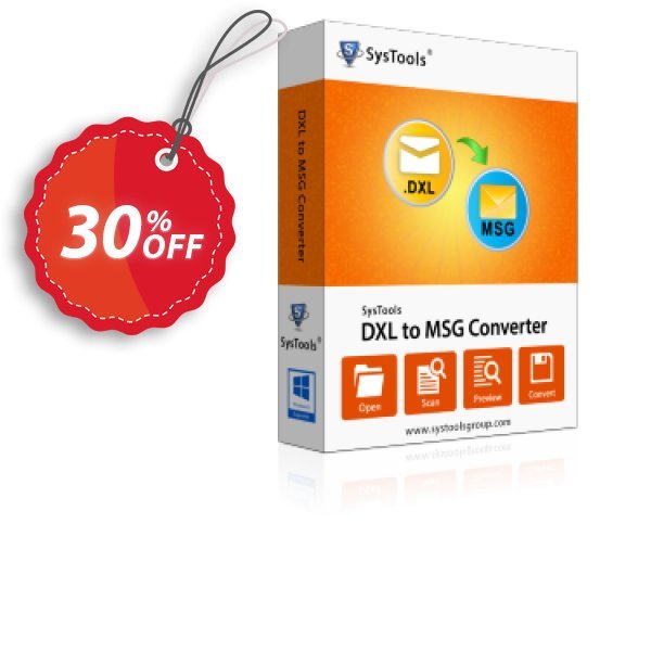 SysTools DXL to MSG Converter, Enterprise  Coupon, discount SysTools coupon 36906. Promotion: 