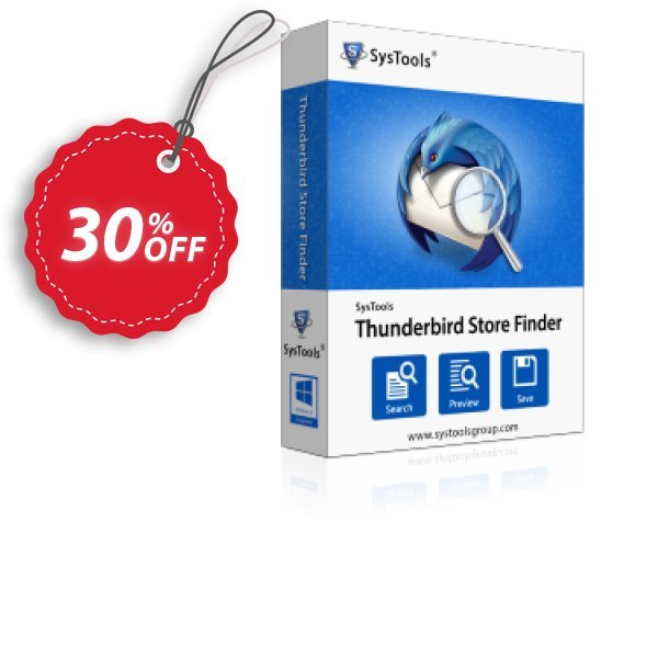SysTools Thunderbird Store Finder, Business  Coupon, discount SysTools coupon 36906. Promotion: 