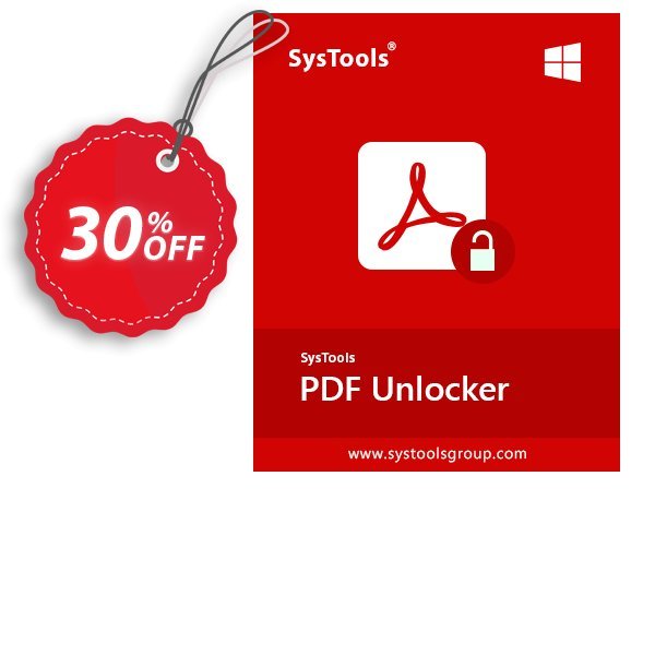 SysTools PDF Unlocker, Business  Coupon, discount SysTools coupon 36906. Promotion: 