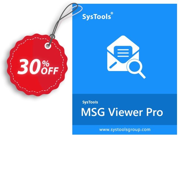 SysTools MSG Viewer Pro Coupon, discount 30% OFF SysTools MSG Viewer Pro, verified. Promotion: Awful sales code of SysTools MSG Viewer Pro, tested & approved